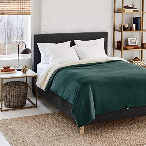 Eddie Bauer | Signature Reversible Fleece/Sherpa Electric Heated Blanket with...