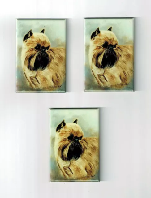 New  Brussels Griffon Dog Magnet Set 3 Magnets By Ruth Maystead MFR #BGR-1