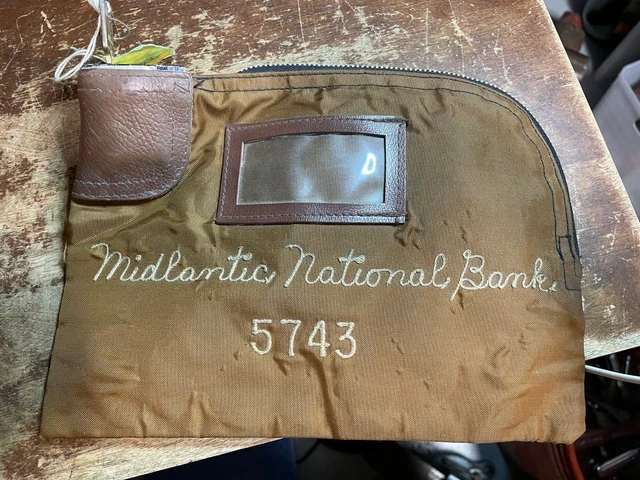 VINTAGE BANK ZIPPER Deposit First National Exchange Bank Money Bag