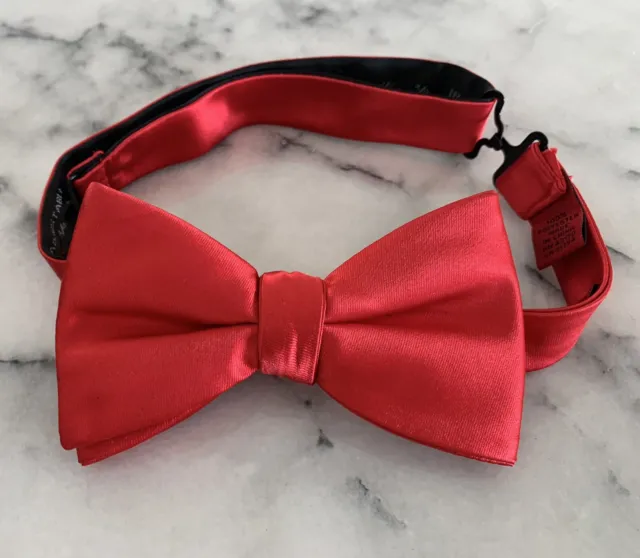 ALFANI SOLID RED Shiny Adjustable Pretied Bow Tie $10.99 - PicClick