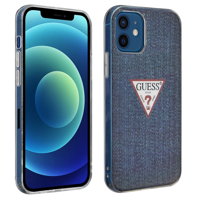 IPHONE 12 Mini Effetto Denim Guess Jeans Serie Guess Blu Scuro
