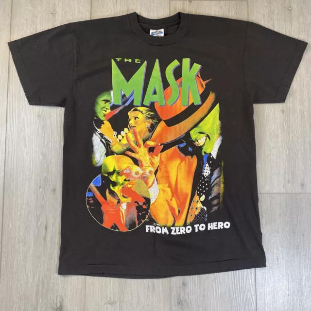 VTG The Mask T Shirt Graphic Reprint Bootleg Tees Single Stitch Mens LARGE EUC