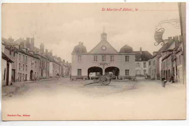 SAINT MARTIN D' ABLOIS - Marne - CPA 51 - la place de la Mairie