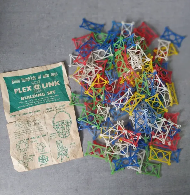 Vintage Weeties Cereal box toys FLEX-O-LINKS x 130 plus Model Leaflet