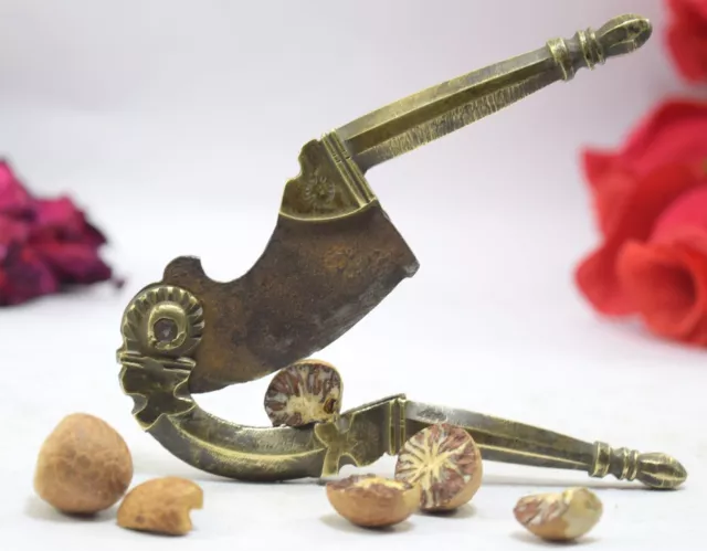 Genuine Antique Brass Areca Nut Cracker Indian Unique shape Handmade. i12-216