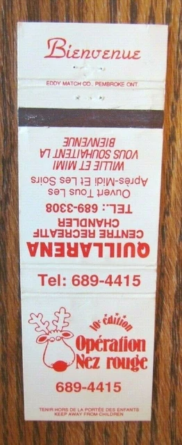 Bowling: Quillarena (Chandler, Quebec) (Sports Matchbook Matchcover) -F2