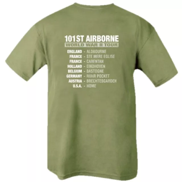 USA ARMY 101st AIRBORNE T-SHIRT MENS S-2XL 100% COTTON WW2 TOUR SCREAMING EAGLES 3