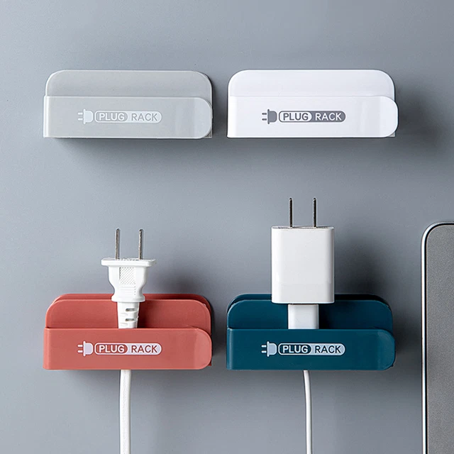 2 piezas soporte de enchufe multipropósito fácil instalación desenrollado ergonómico impecable