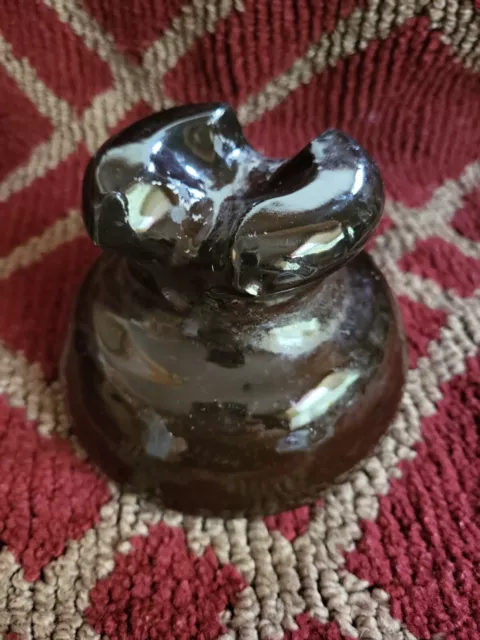 Vtg Locke 9995 Brown Porcelain Ceramic Insulator (#2)