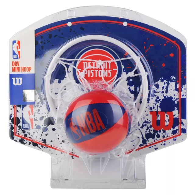 Wilson NBA Team Detroit Pistons Mini Hoop WTBA1302DET, Panneaux de basket, Bleu