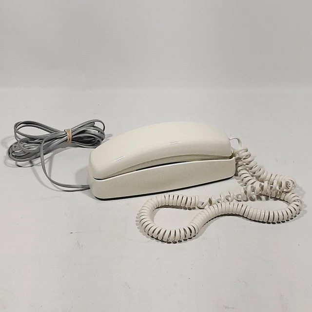 Vintage Trimline Push Button Corded Wall Desk Phone AT&T Model 210 Beige tested