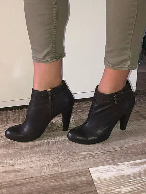 luxueuses bottines en cuir marron foncé LAMARTHE PARIS pointure 39 1/2 #390€