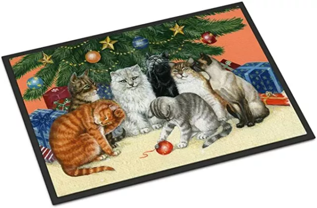 CAROLINE'S TREASURES CATS/CHRISTMAS INDOOR/OUTDOOR 18" x 27" MAT **FREE POST**