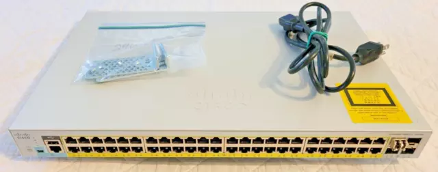 Cisco Catalyst 2960L WS-C2960L-48PS-LL V01 PoE Network Switch w/1GB SPF Module