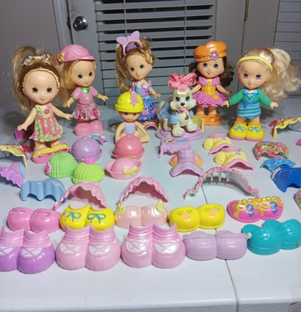 Fisher Price Snap N Style Dolls Baby Clothes 5 Girls Dog shoes hats Huge Toy Lot