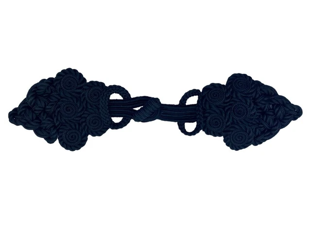 Alamaro Cordoncino Soutache Macramè Passamaneria Nero Cm 25x8 APC-4304CV
