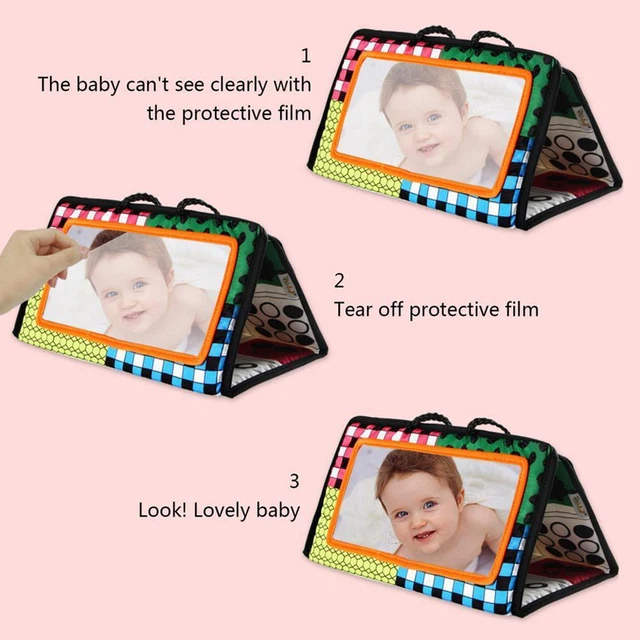 Tummy Time Mirror Toy For Baby High Contrast Activity Mirror Teether Toy ZOK