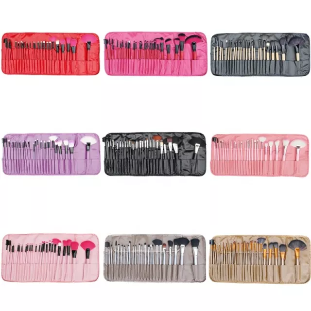 24PCS Professional Make up Brushes Set Cosmetic Tool Kabuki Makeup+Luxury Bag UK