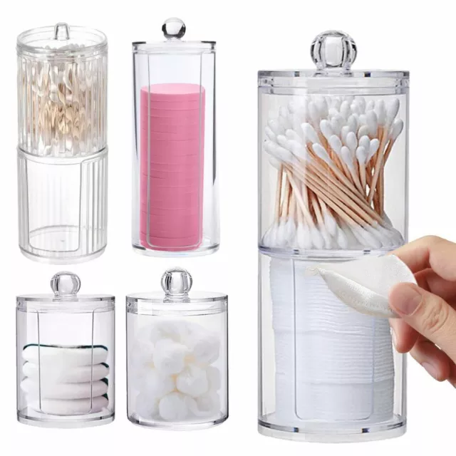 Cotton Pad bud holder makeup organizer with lid dispenser swab stick storage Box