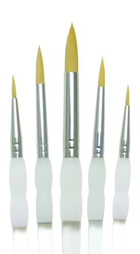 5 Poignée Souple Rond Huile Acrylique Artiste Peinture Brush Set