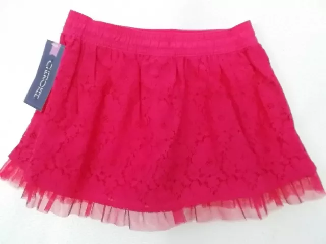 Cherokee Pink Layered Skirt Slip-On Girls Size 6-6X NWT