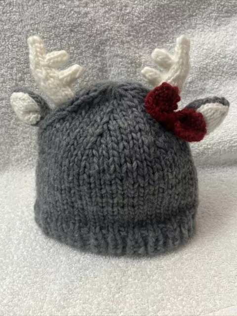 The Blueberry Hill Knit Baby Beanie Hartley Deer X-Small 3-12 Months