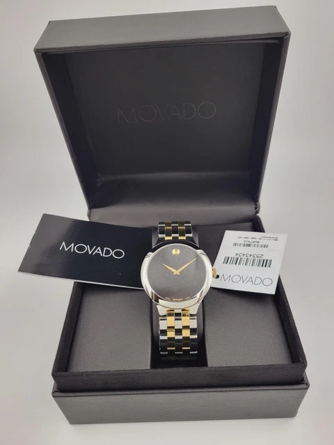 $1095 MSRP | Movado Men’s Veturi Black Museum Dial Swiss Watch - 0607416 NEW