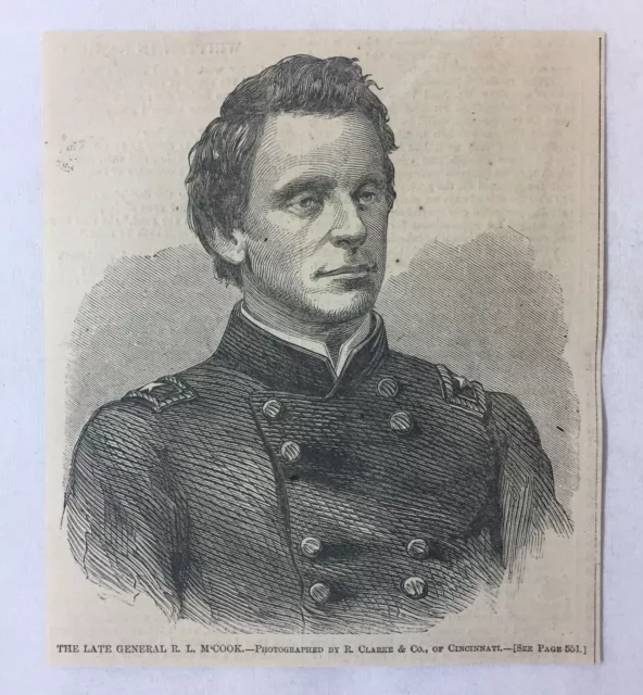 1862 magazine engraving~ THE LATE GENERAL ROBERT LATIMER McCOOK