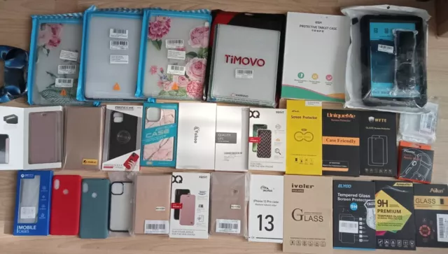 Job Lot 30 Mobile Phone Cases /Tablet/ Screen protectors for iPhone, Samsung