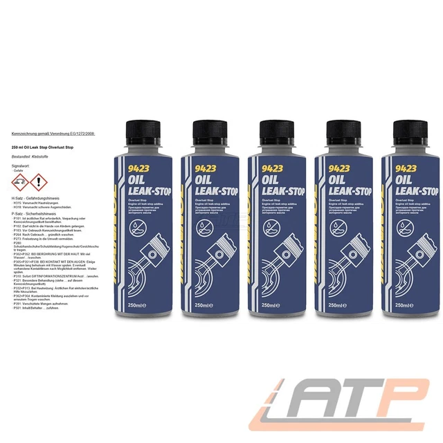 MANNOL 5x 250 ml OIL LEAK STOP PERDITA OLIO STOP SIGILLANTE MOTORE