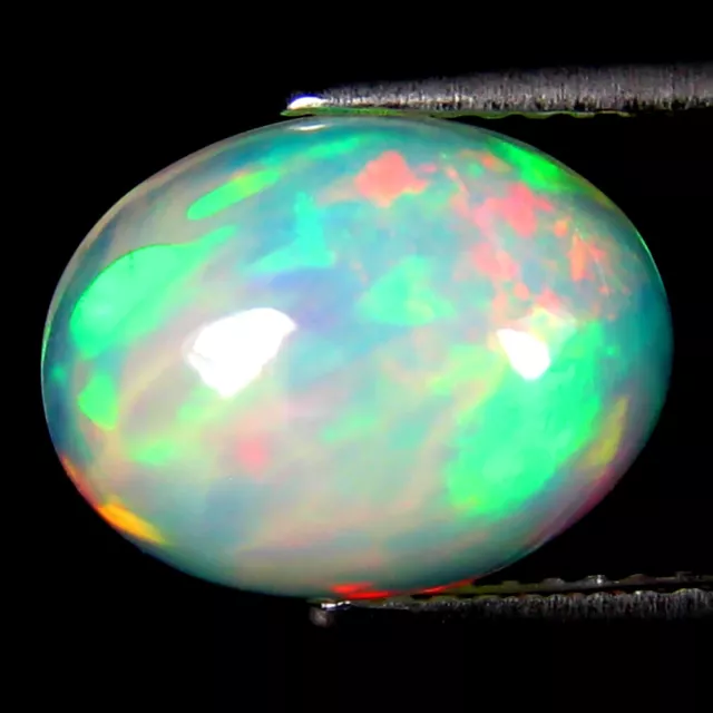 3.47 KT Fantastico Ovale Cabochon (12 X 9 MM) Etiope Lampeggiante Arcobaleno