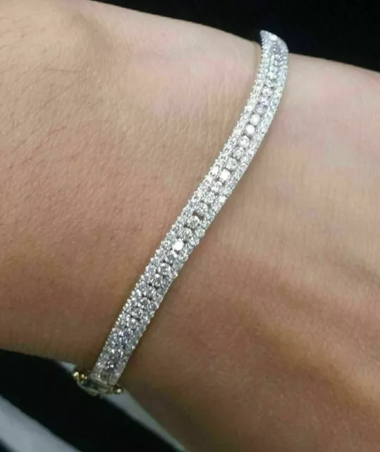 7 Ct Round Cut Lab Created Diamond Tennis Women's Bracelet 14k White Gold Plated