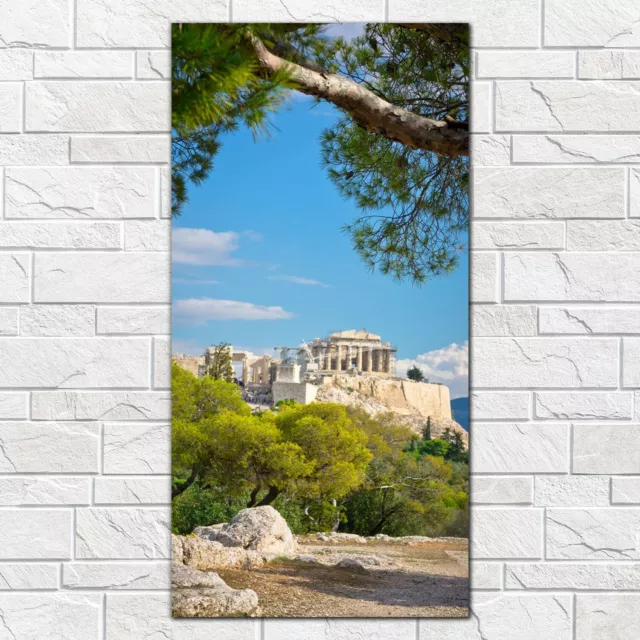 Beautiful view of ancient Acropolis Athens Greece Print on Glass 50x100 Art