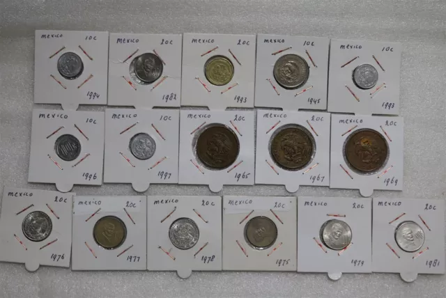 🇲🇽 Mexico 10 &20 Centavos Coin Collection B49 #1881