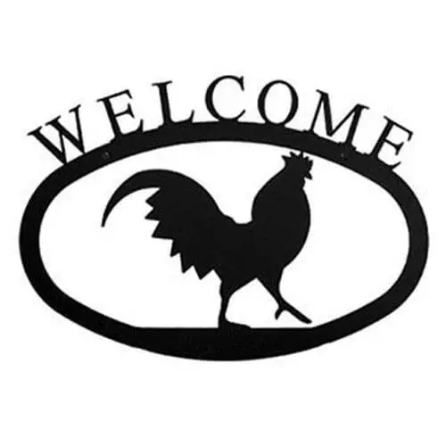 Rooster Welcome Sign in 2 Sizes Made in USA by Village Wrought Iron