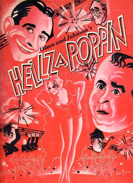 HELLZ a POPPIN Playbill & Souvenir Program Olsen & Johnson 1939 Theo Hardeen
