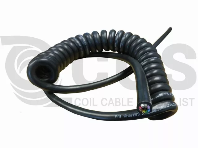 1802PM03-10R - 18 AWG (Gauge) 2 Conductors (18/2) Coil Cable Coiled Cord Spiral