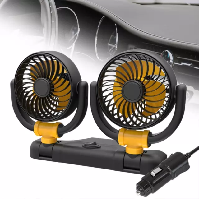Dual Head Car Fan Lightweight Car Auto Air Cooling Fan for Home RV Boat