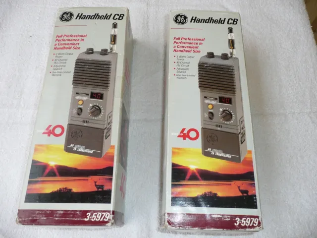 GE 40-Channel Handheld CB Transceiver Radio 3-5979, 2 Pieces. 