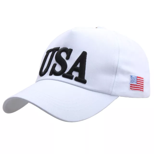 USA Stars and Stripes Embroidery Trucker Baseball Snapback Adjustable Hat Cap 2