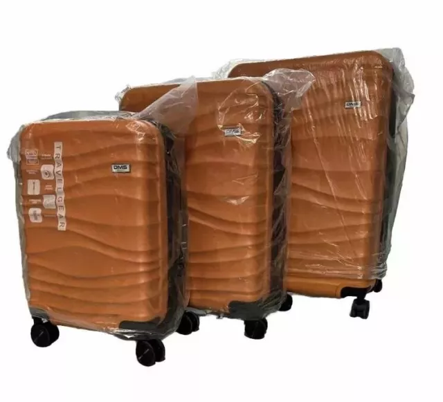 DMS® 7tlg Hartschalenkofferset Koffer Reisekoffer Trolley Orange ABS-Hartschale