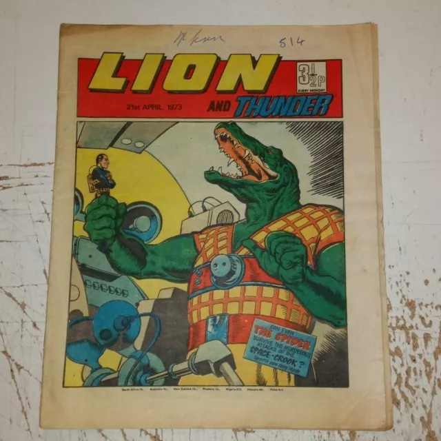 Lion And Thunder 21St April 1973 British Weekly Uk Comic *
