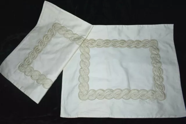 COTTIMARYANNE Boudoir Sham Pillow Cover Ivory Sateen PAIR 100% Cotton