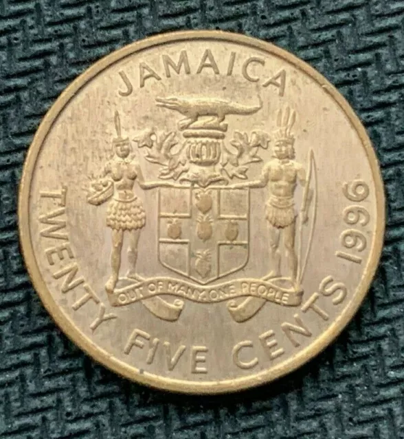 1996 Jamaica 25 Cents Coin UNC  High Grade World Coin   #B1176