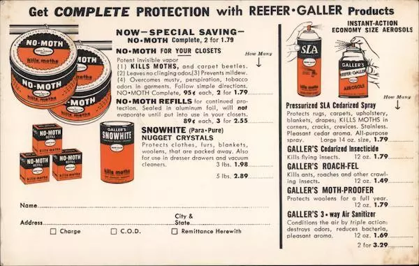 Advertising Reefer-Galler Products Chrome Postcard Vintage Post Card