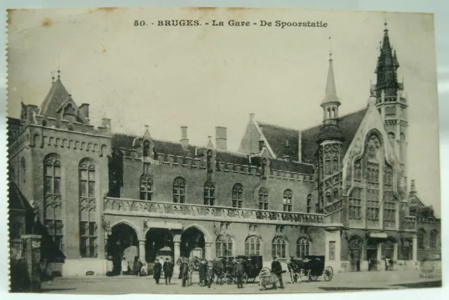 CPA - [Belgique] - Bruges - La Gare - De Spoorstatie - TBE
