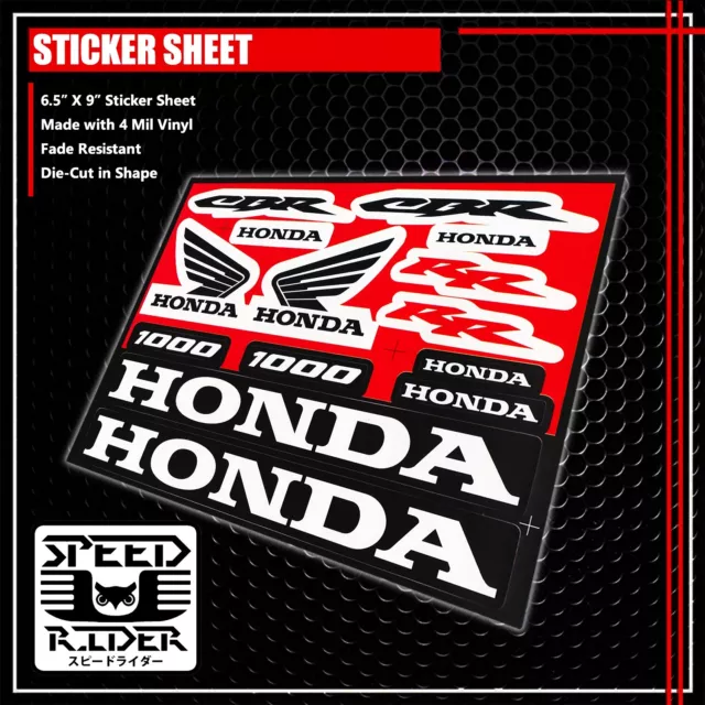 Micro Sponsor Sticker Decal Honda Cbr 1000 Rr Wing Motorcycle Motobike Logo