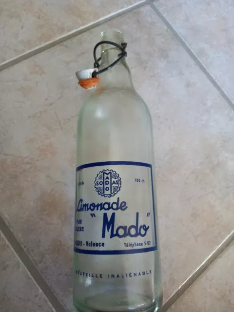 Bouteille Ancienne Limonade MADO Valence (bleue)  / Sodas Mado