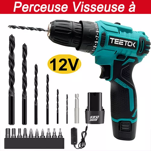 Perceuse-visseuse sans fil 12V de tournevis 17 pièces avec perceuse visseus Kit