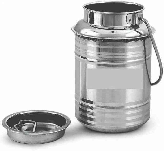 Récipient de stockage de lait en acier inoxydable Ghee peut pot de lait...